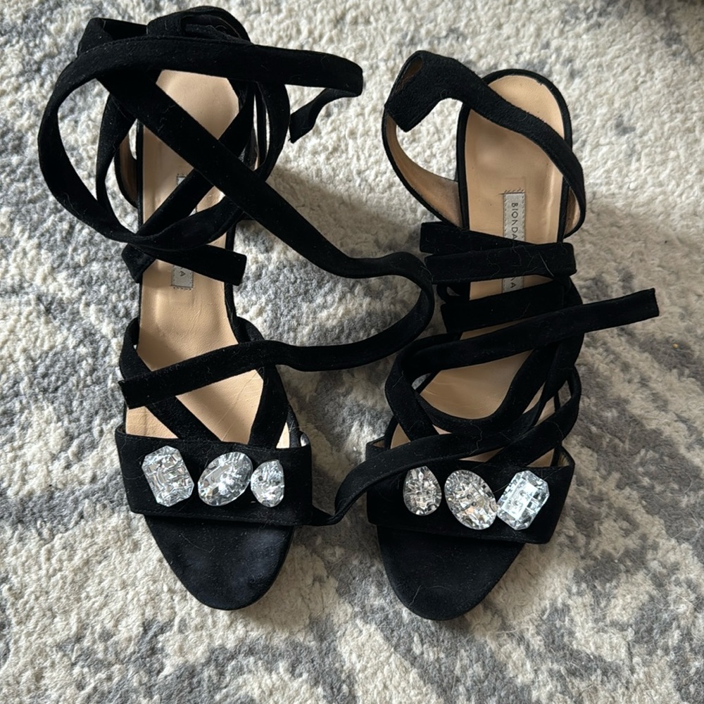 Biomass Castana gem stone suede sandals